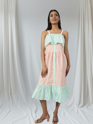 Mint Blush Ruffle Midi Dress