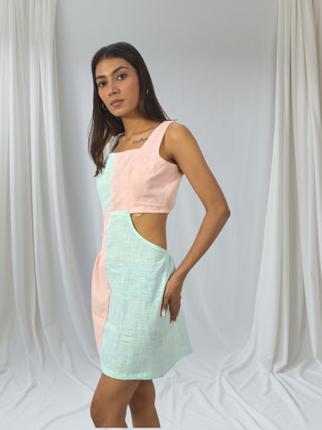 Mint Blush Cut-Out Bodycon Dress