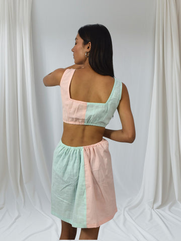 Mint Blush Cut-Out Bodycon Dress