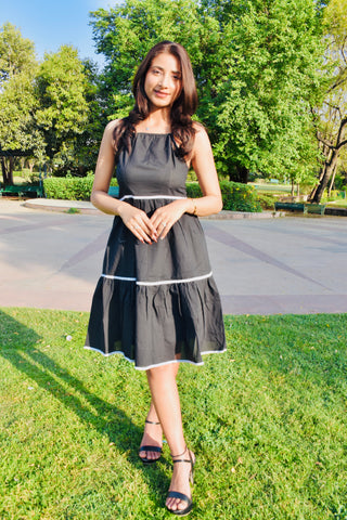 Midnight Charm Tiered Dress