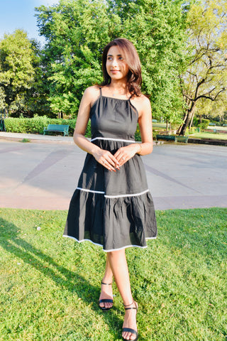 Midnight Charm Tiered Dress