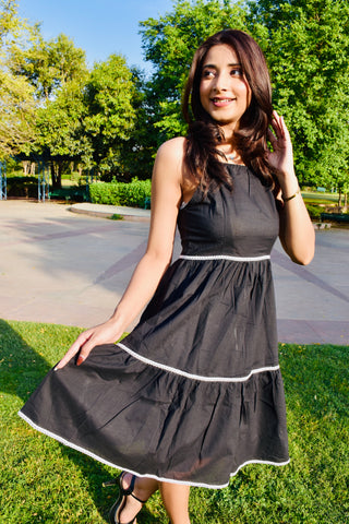 Midnight Charm Tiered Dress