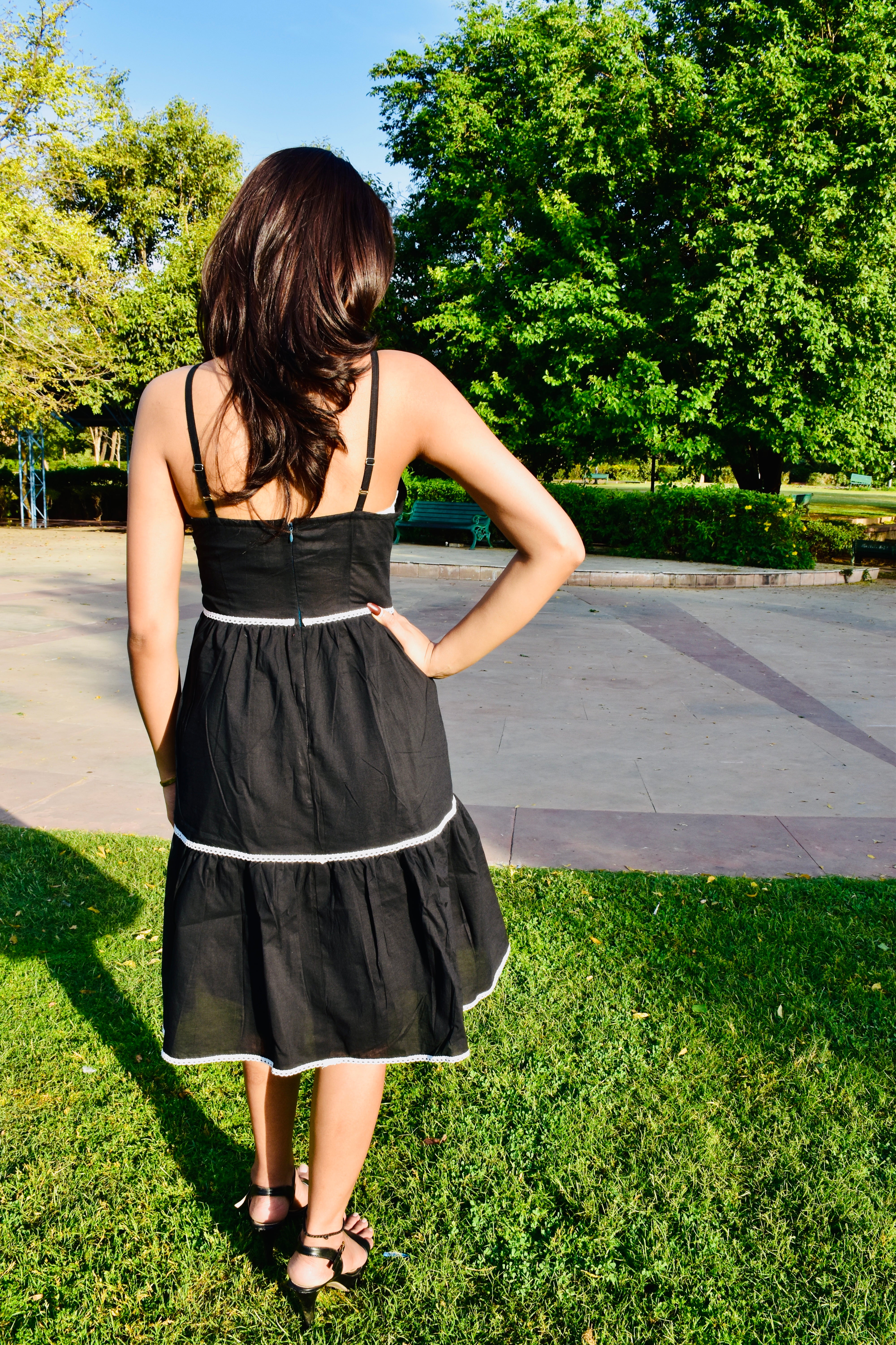 Midnight Charm Tiered Dress
