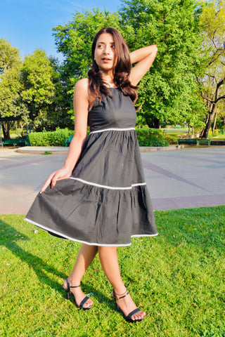 Midnight Charm Tiered Dress