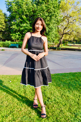 Midnight Charm Tiered Dress