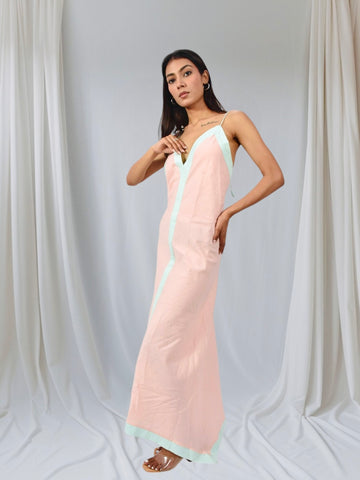 Blush Mint Deep V Cotton Maxi Dress