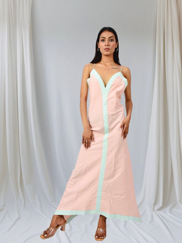 Blush Mint Deep V Cotton Maxi Dress