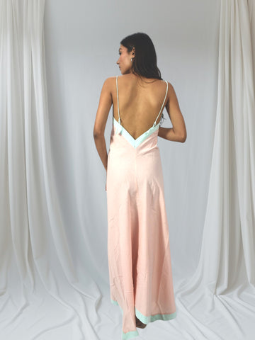 Blush Mint Deep V Cotton Maxi Dress