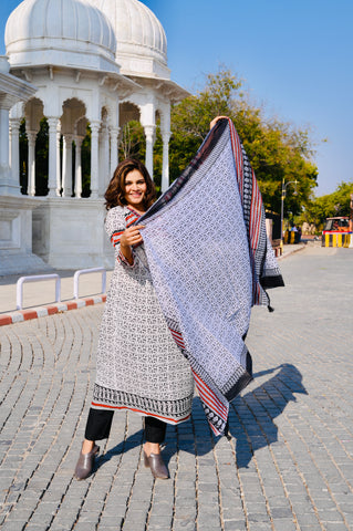 Monochrome Tribal-Inspired Cotton