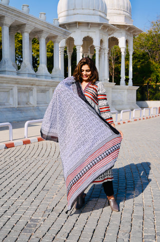 Monochrome Tribal-Inspired Cotton