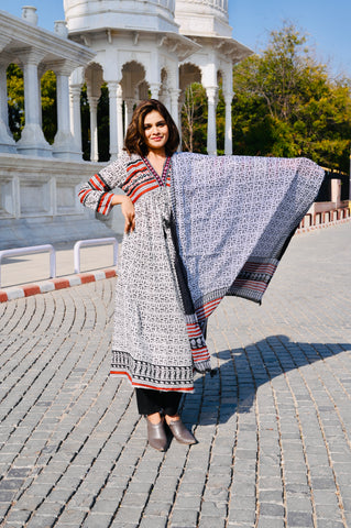 Monochrome Tribal-Inspired Cotton