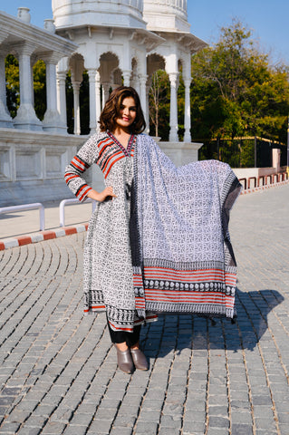 Monochrome Tribal-Inspired Cotton