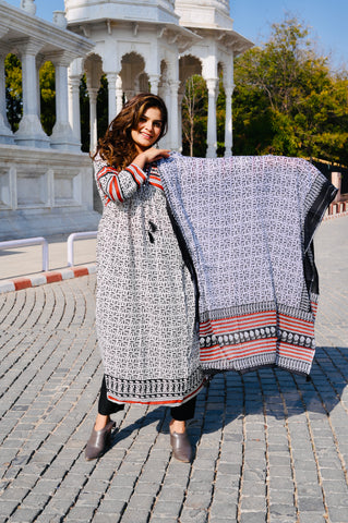 Monochrome Tribal-Inspired Cotton