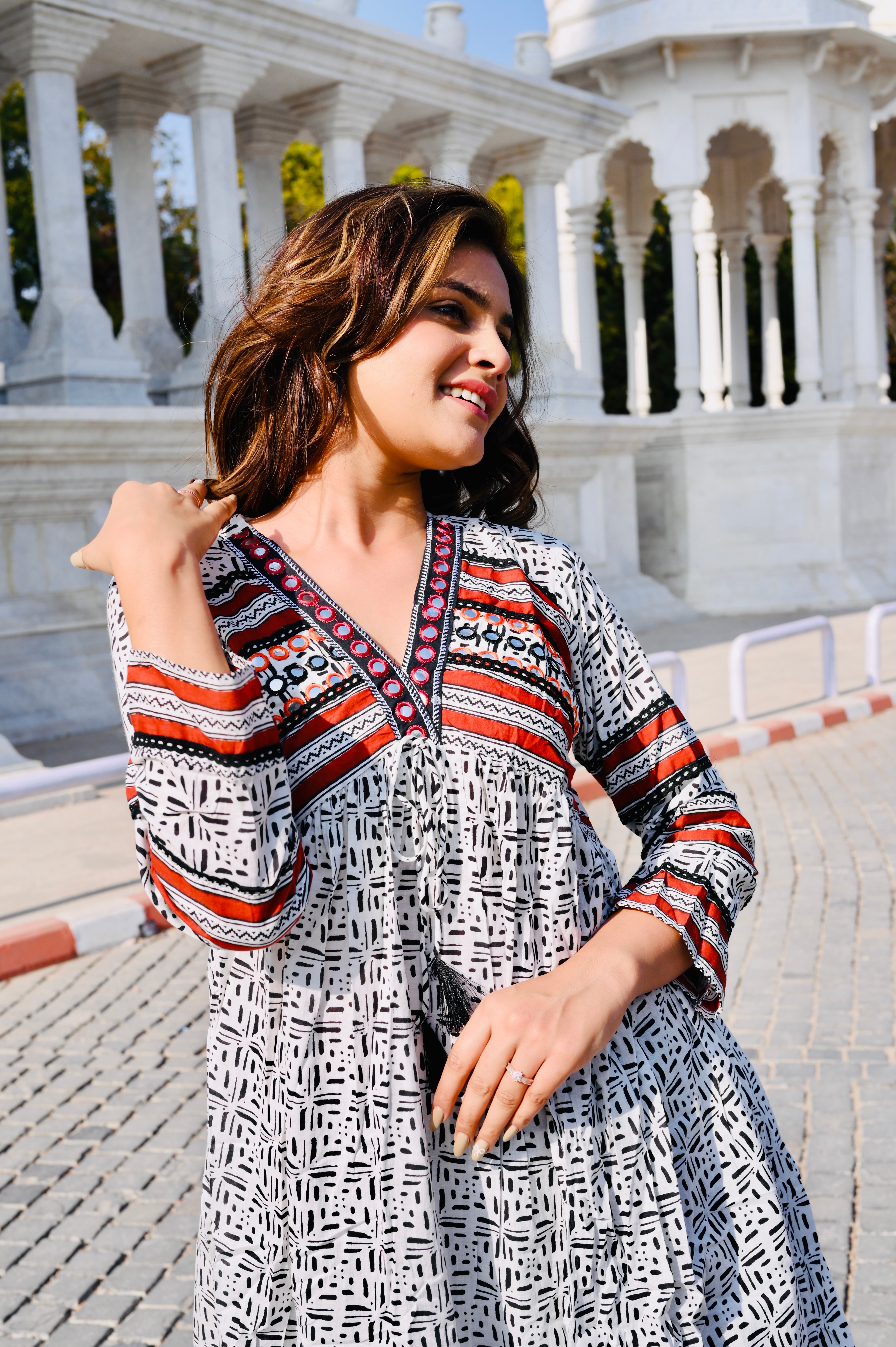 Monochrome Tribal-Inspired Cotton