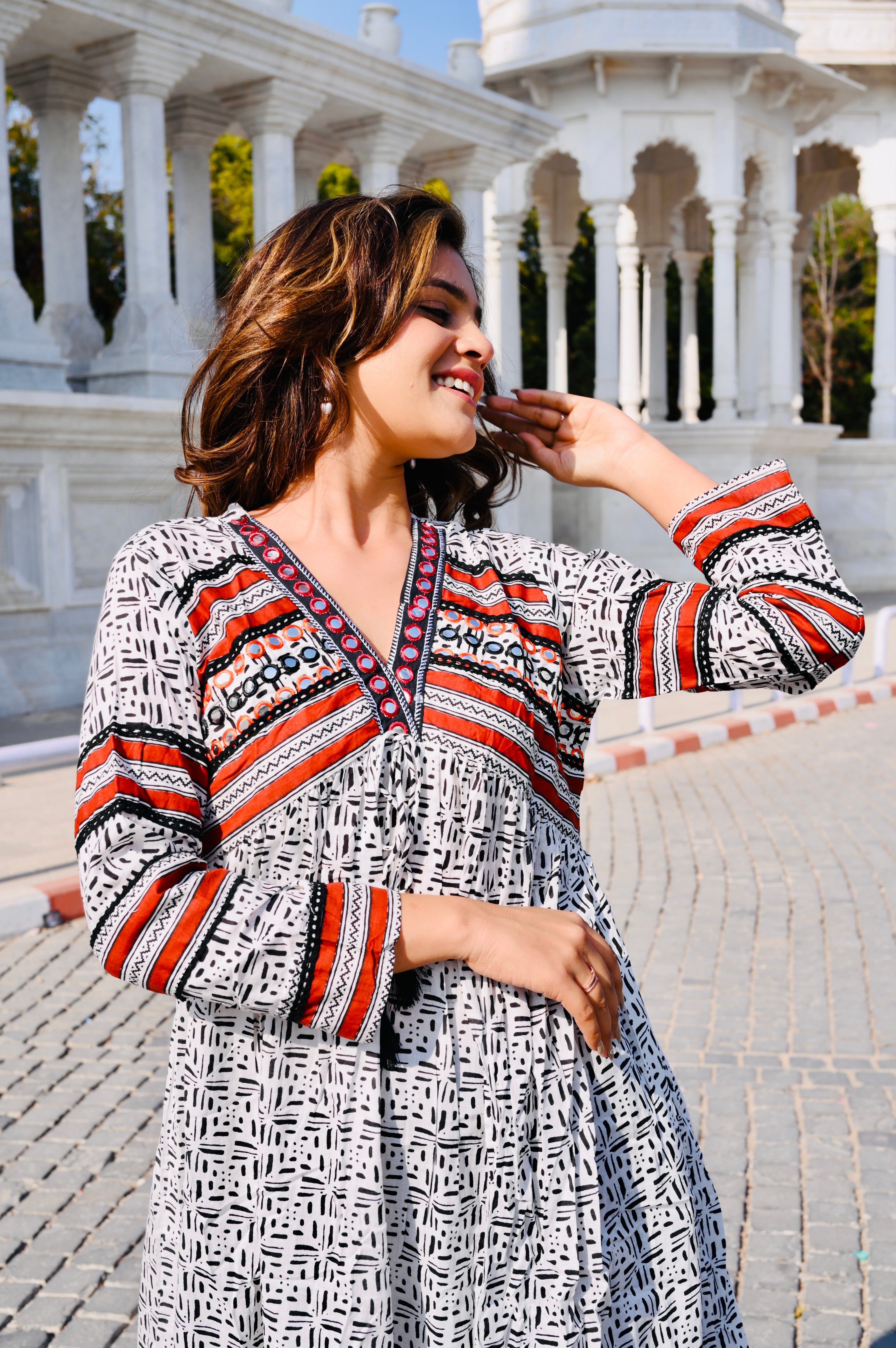 Monochrome Tribal-Inspired Cotton