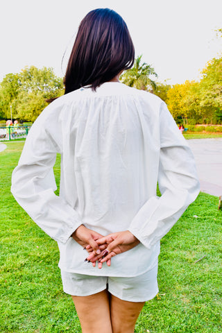 Cloud White Cotton Co-ord Set