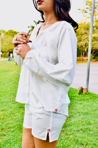 Cloud White Cotton Co-ord Set