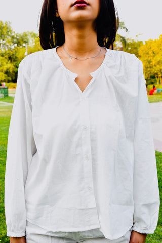 Cloud White Cotton Co-ord Set