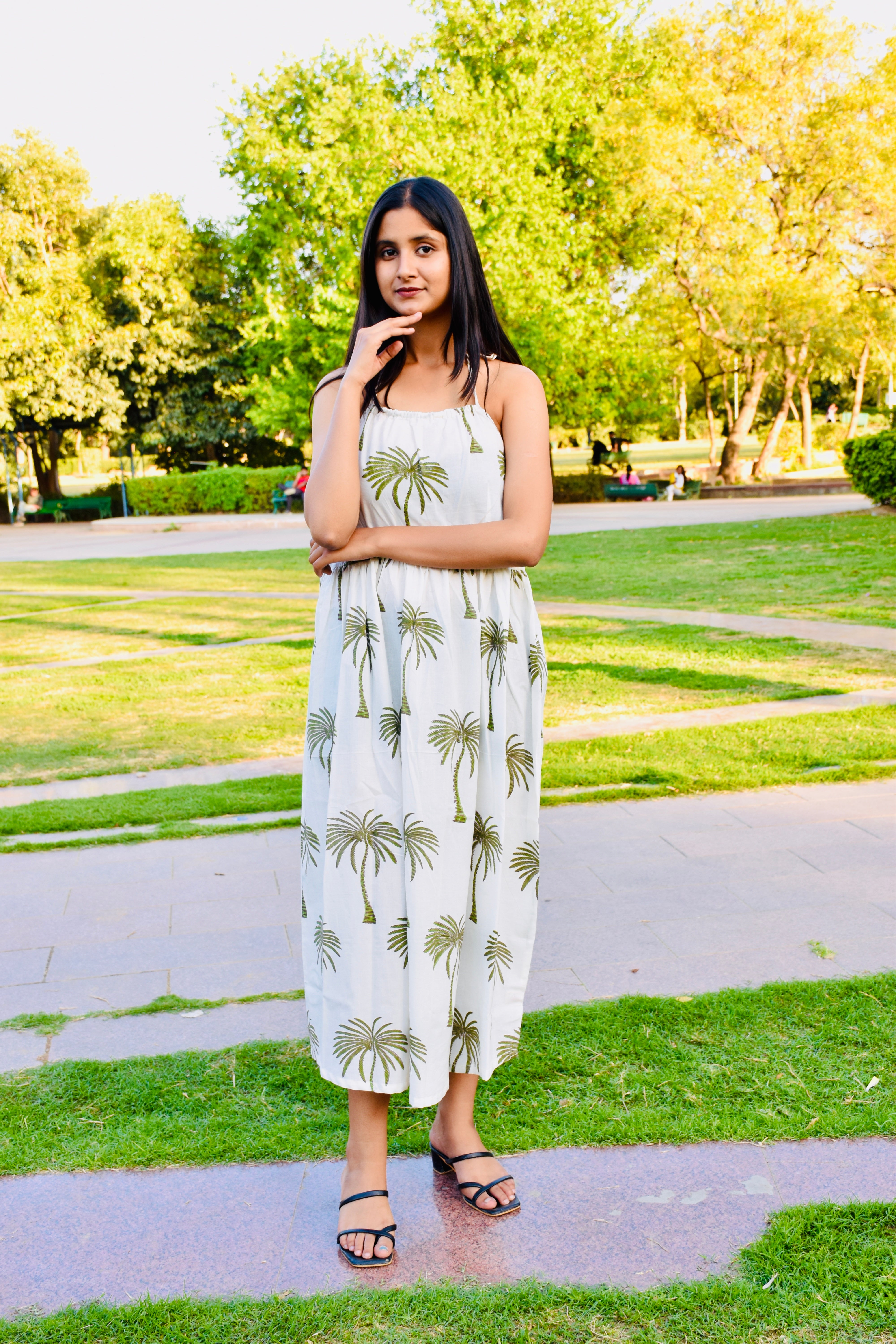 Palm Breeze Handblock Dress