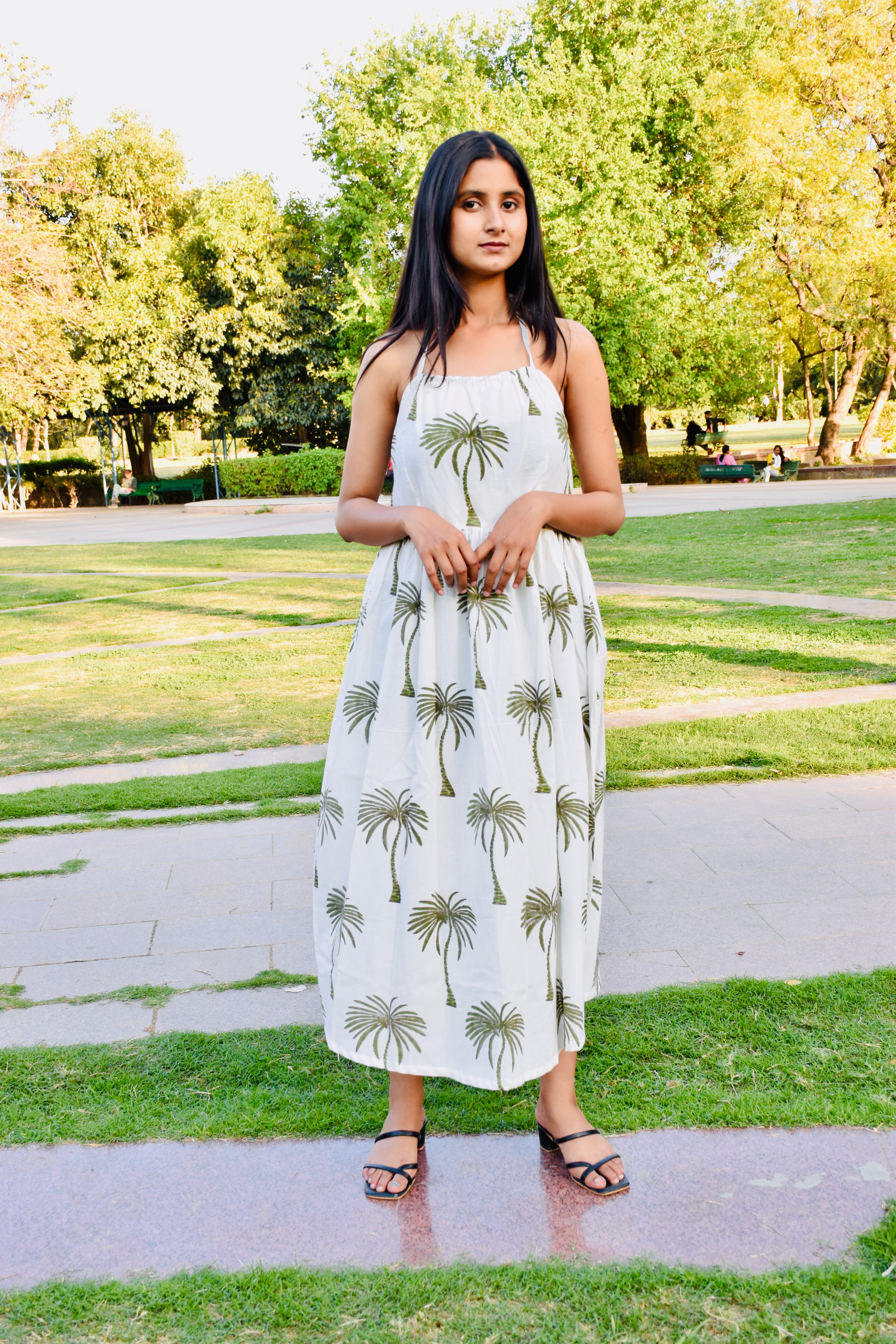 Palm Breeze Handblock Dress