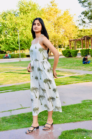 Palm Breeze Handblock Dress