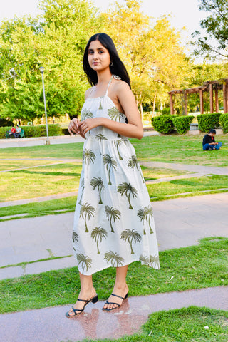 Palm Breeze Handblock Dress