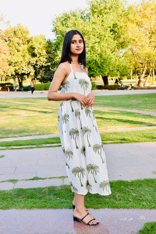 Palm Breeze Handblock Dress