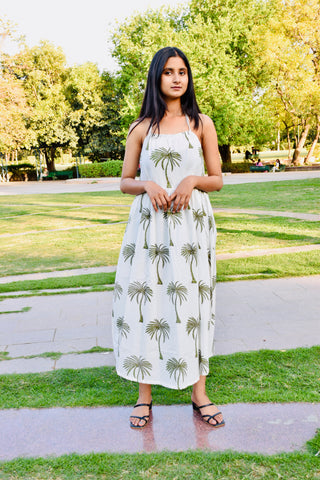 Palm Breeze Handblock Dress