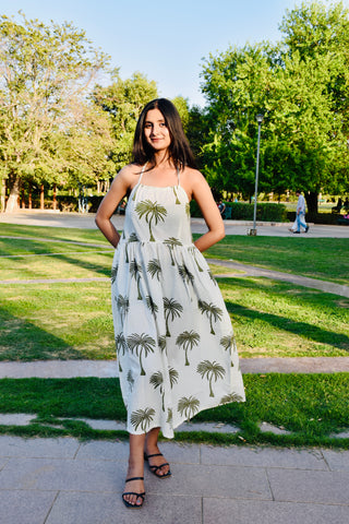 Palm Breeze Handblock Dress