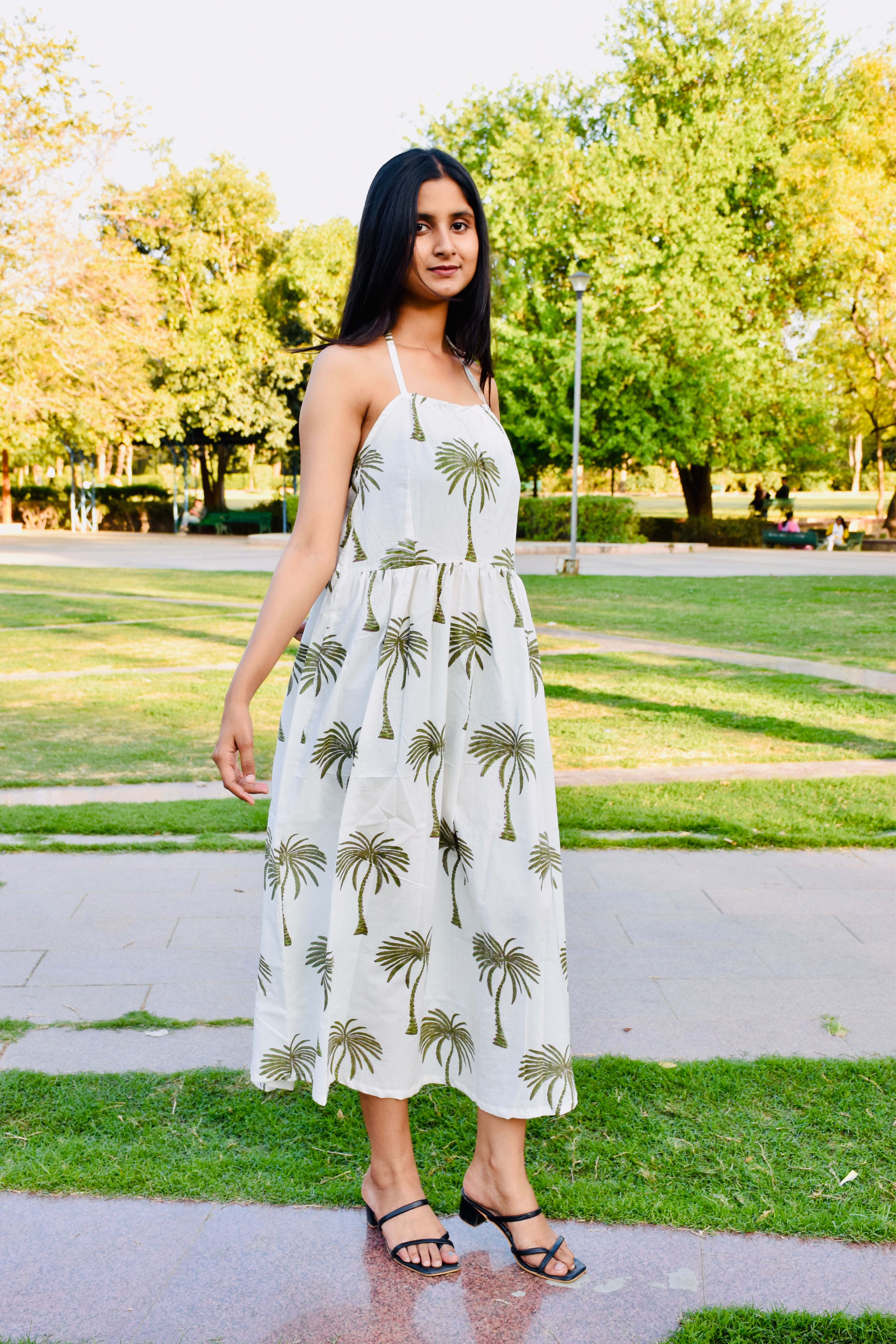 Palm Breeze Handblock Dress