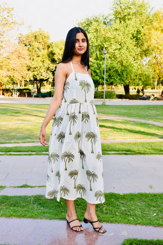 Palm Breeze Handblock Dress