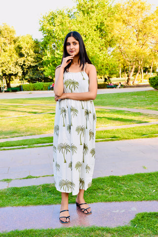 Palm Breeze Handblock Dress
