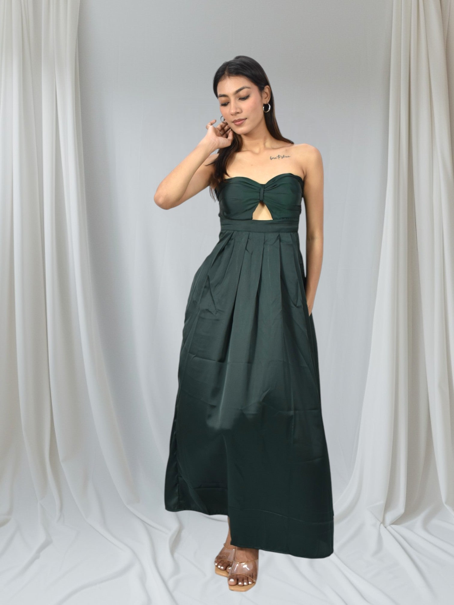 Mocha Glaze Satin Dress
