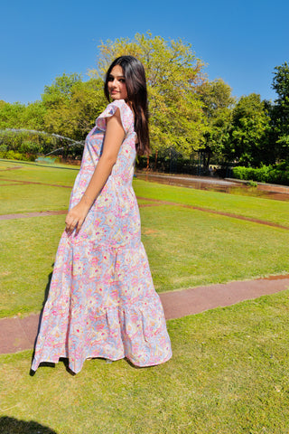 Pastel Bloom Cotton Maxi