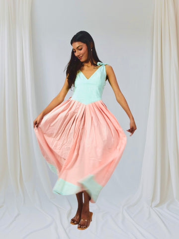 Peach Mint Harmony Long Dress