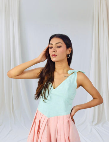 Peach Mint Harmony Long Dress
