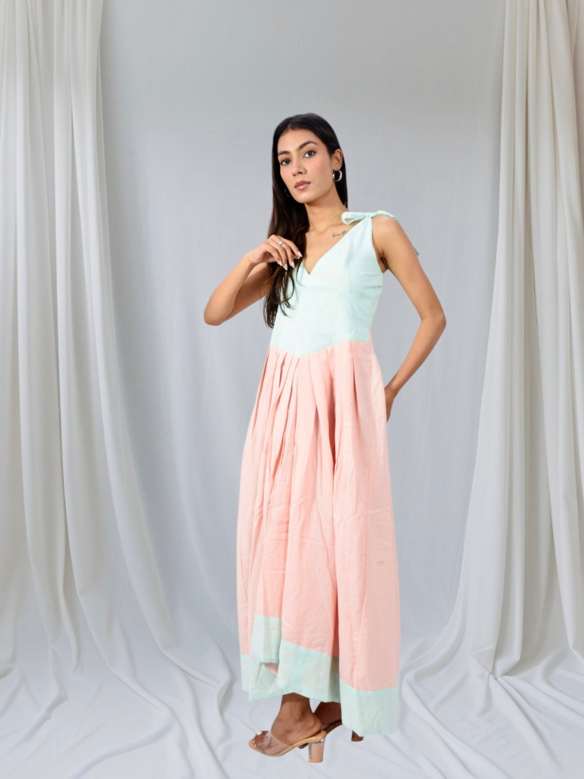 Peach Mint Harmony Long Dress
