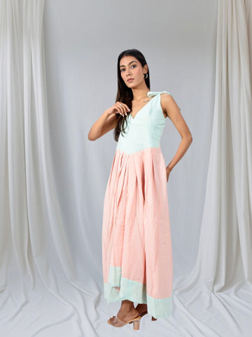 Peach Mint Harmony Long Dress