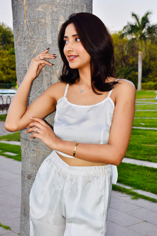 Moonlit Luxe Satin Co-ord Set with Pockets