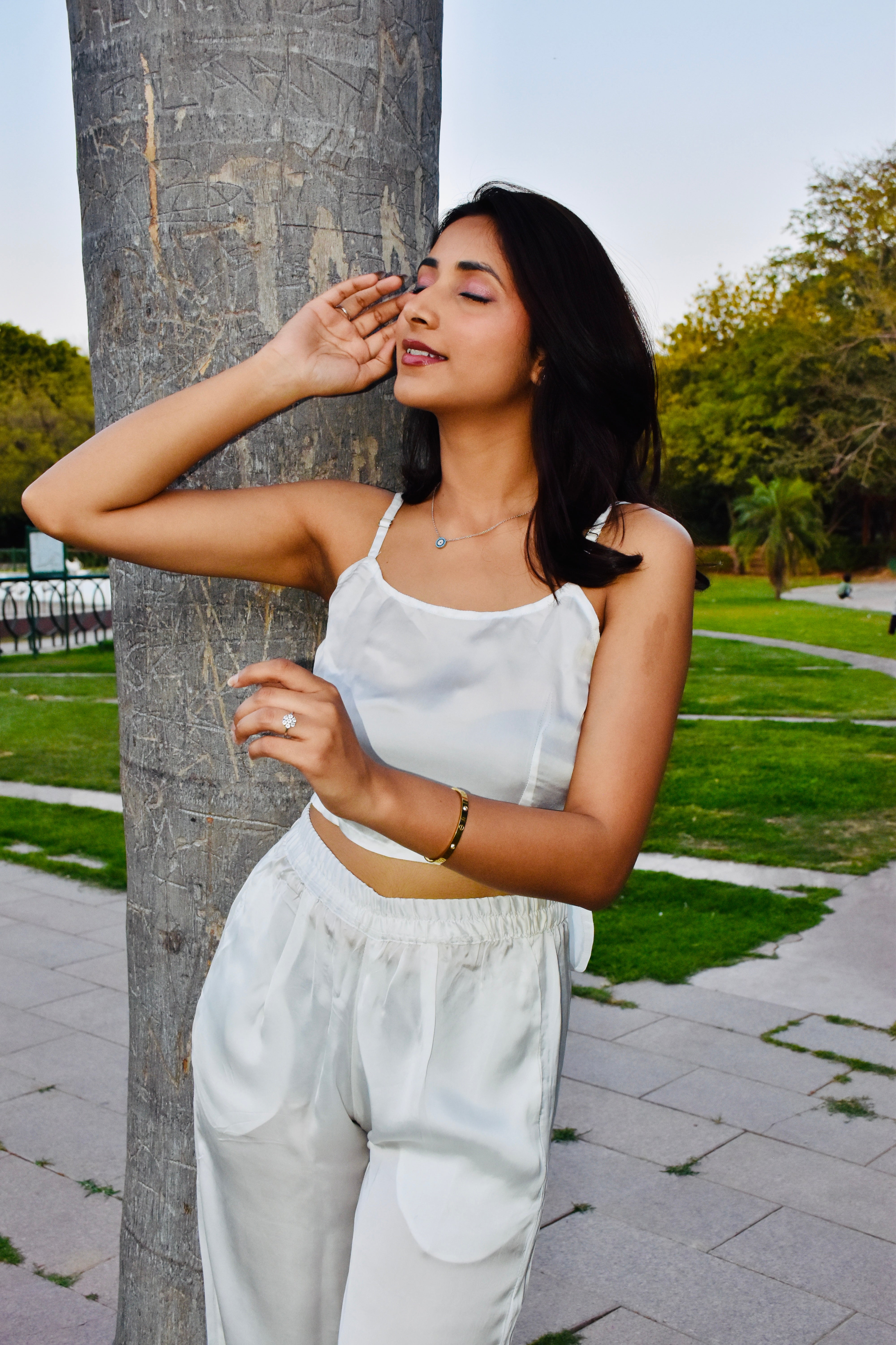 Moonlit Luxe Satin Co-ord Set with Pockets