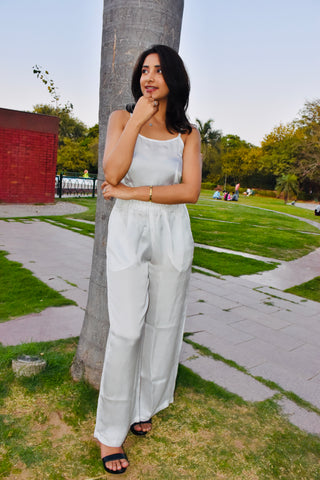 Moonlit Luxe Satin Co-ord Set with Pockets