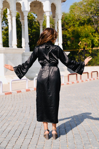 Satin Black Kimono