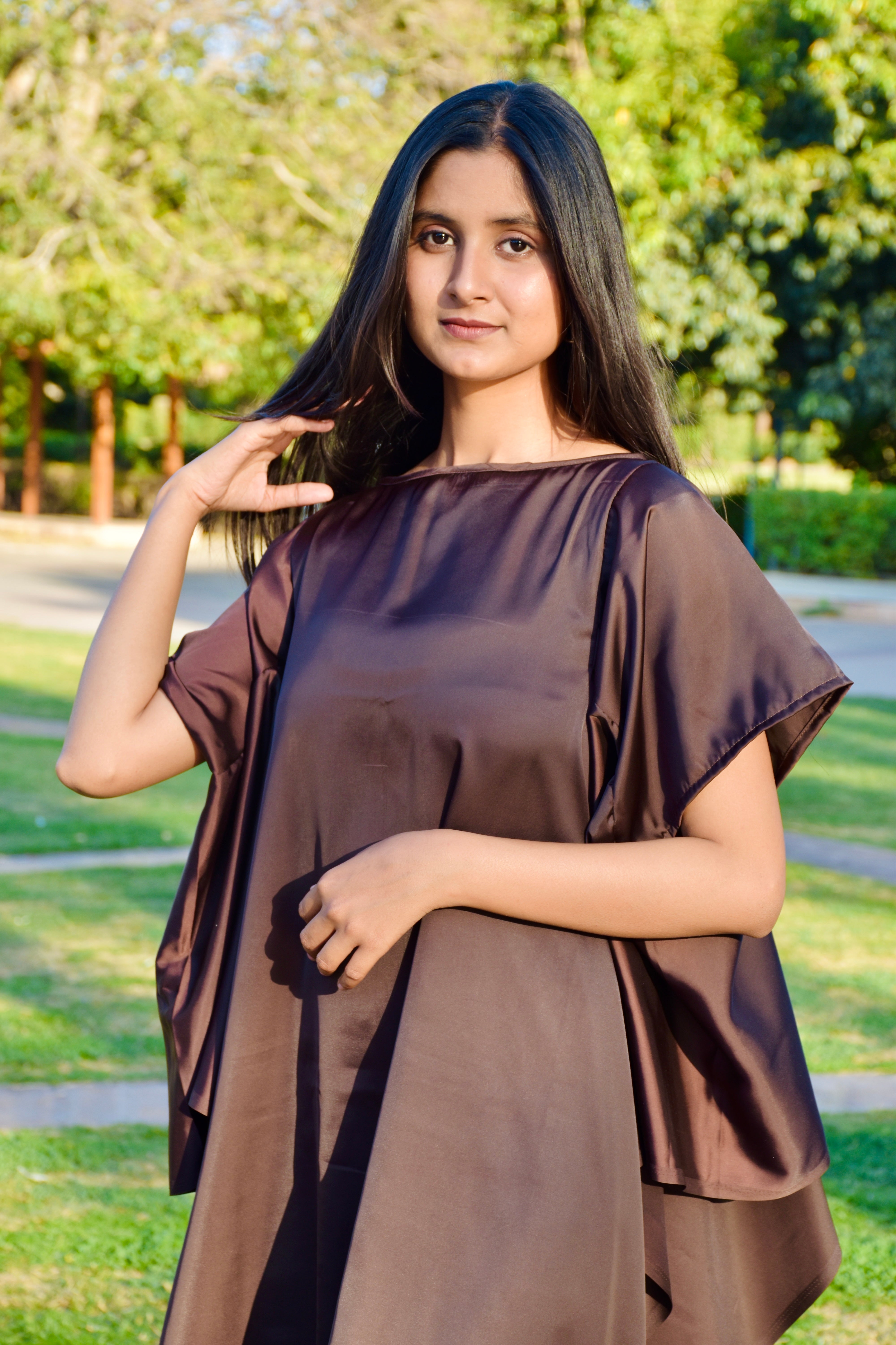 Midnight Breeze Satin Kaftan