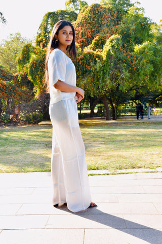 Ivory Elegance Satin Co-ord