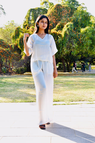 Ivory Elegance Satin Co-ord