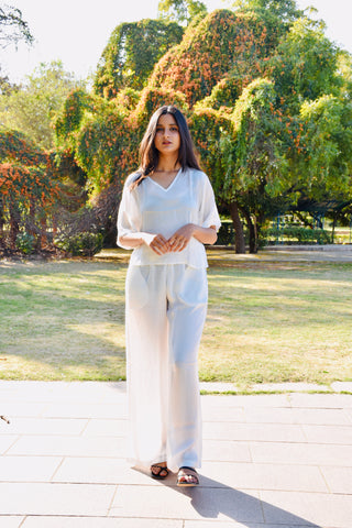 Ivory Elegance Satin Co-ord