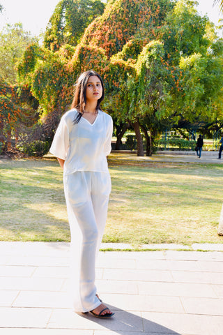 Ivory Elegance Satin Co-ord
