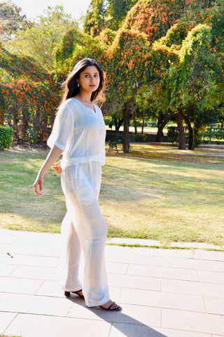Ivory Elegance Satin Co-ord