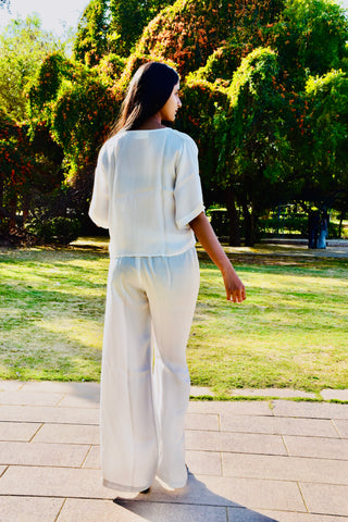 Ivory Elegance Satin Co-ord