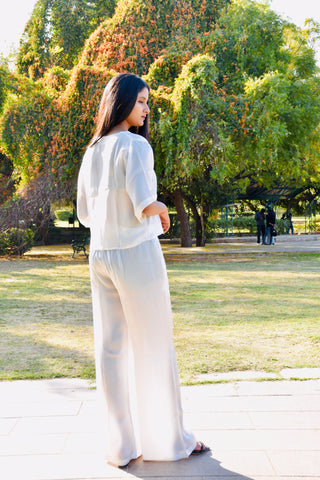 Ivory Elegance Satin Co-ord